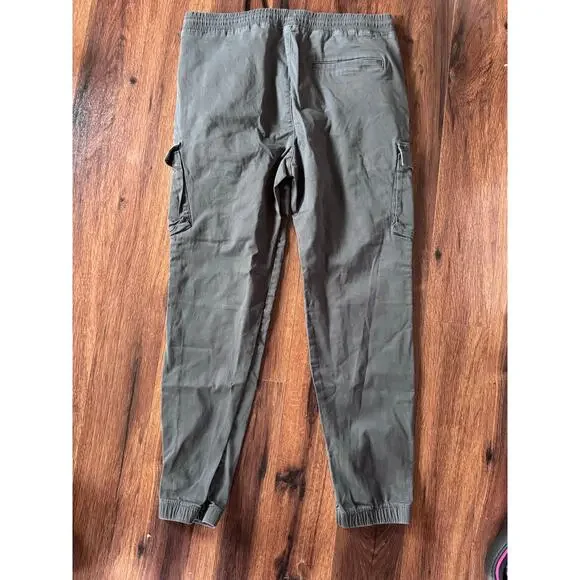 GRAY  HOLLISTER CARGO PANT SKINNY JOGGER SIZE ELASTIC WAIST WITH DRAWSTRING PANT - Picture 3 of 7